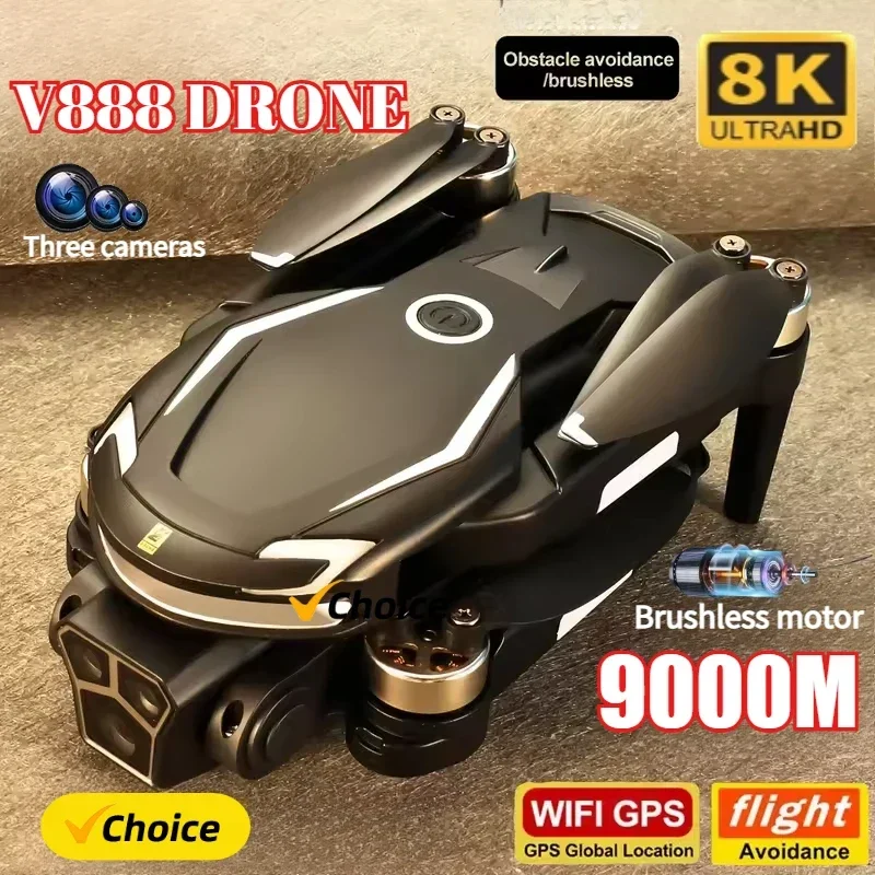New V888 Drone 8K GPS Triple C - Drone Photogrammetry ulasan dan harga