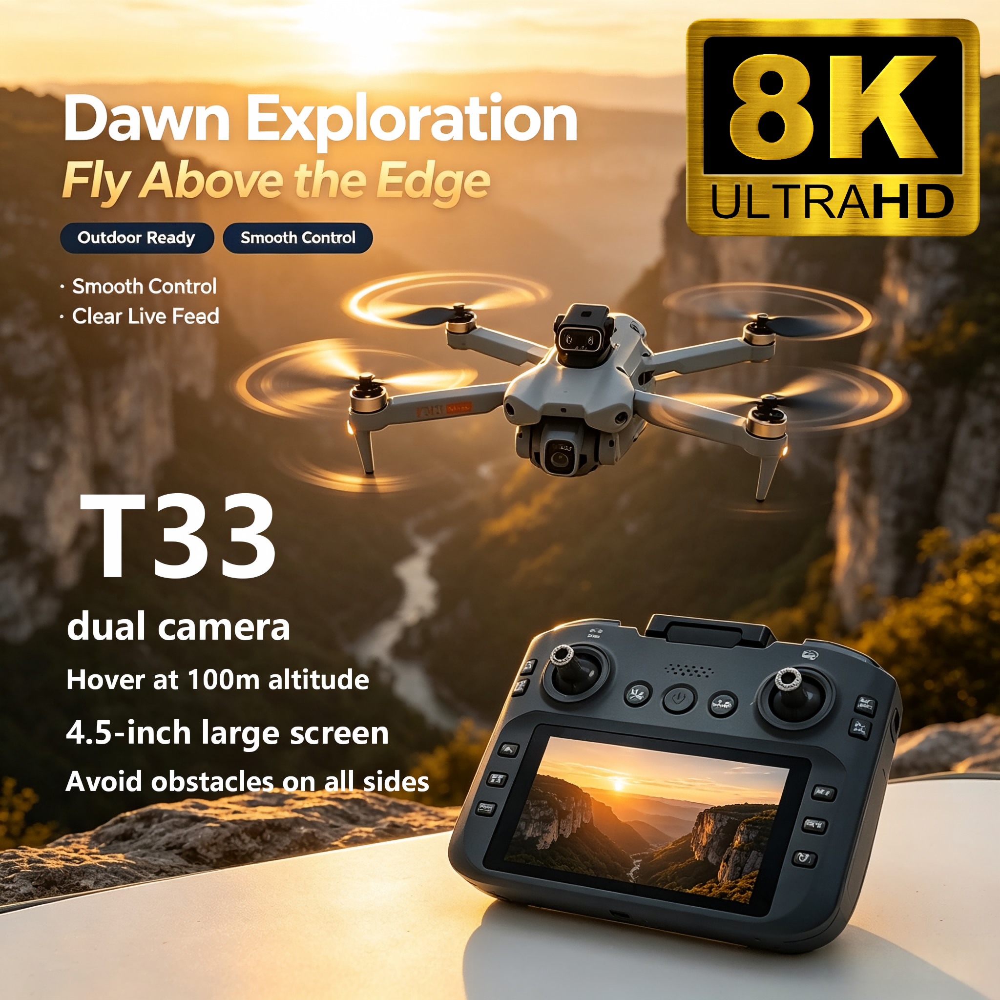 Upgrade T33 Drone Aerial 8K HD - Drone Mapping ulasan dan harga