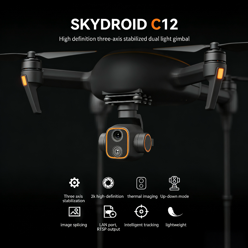 Skydroid C12 3-Axis Gimbal The - Drone Thermal Imaging ulasan dan harga