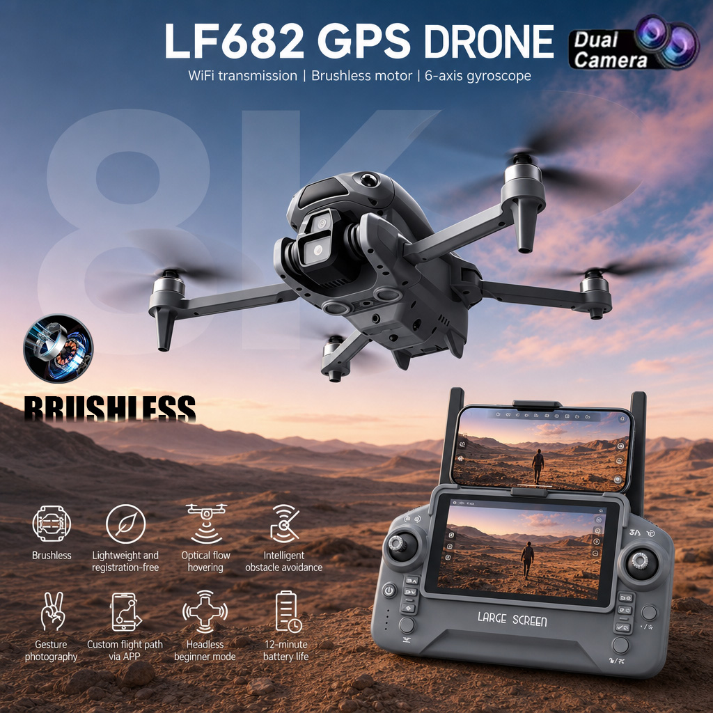 New LF682 Drone 8K Dual Camera - Drone Multispectral ulasan dan harga